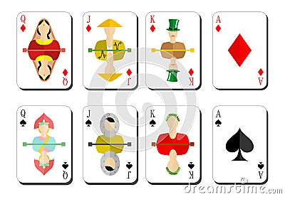 Playing cards bubi peaks Vector Illustration