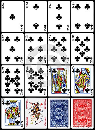 Playing Cards - Clubs Suit Stock Photo