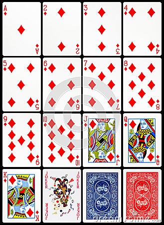 Playing Cards - Diamonds Suit Stock Photo