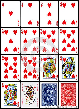 Playing Cards - Hearts Suit Stock Photo