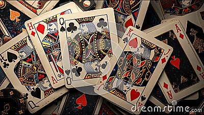 Playing Cards Poker Rummy Cribbage Gambling Solitaire Stock Photo
