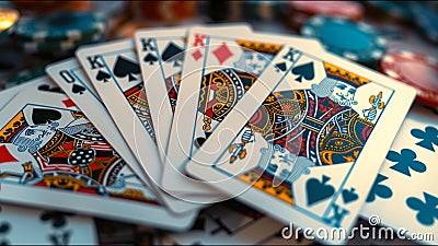 Playing Cards Poker Rummy Cribbage Gambling Solitaire Stock Photo