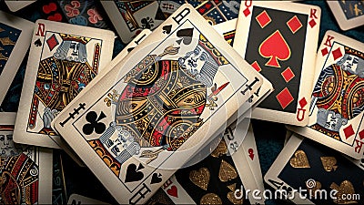 Playing Cards Poker Rummy Cribbage Gambling Solitaire Stock Photo