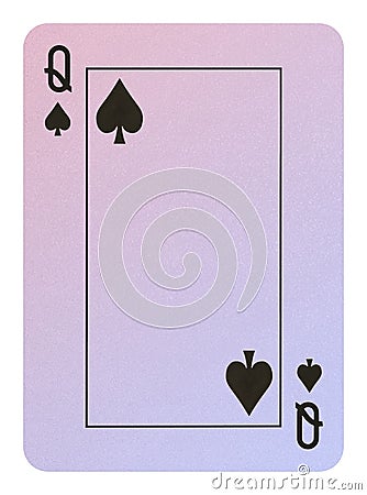Playing cards, Queen of spades Stock Photo