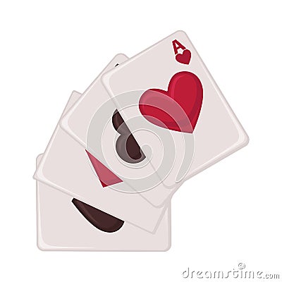 Playing cards raw of all suits isolated illustration Vector Illustration