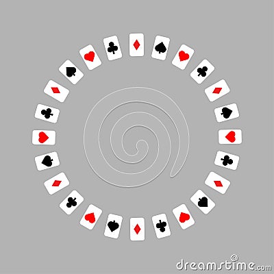 Playing cards round. Poker cards vector illustration Vector Illustration