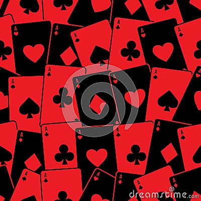 Playing cards seamless background pattern Vector Illustration