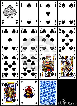 Playing cards - the spades suit Stock Photo