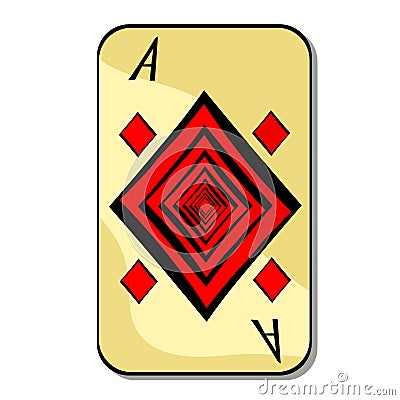 Playing cards suit Bubi ace. vector illustration Vector Illustration