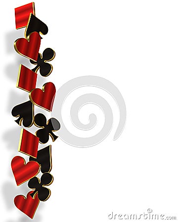 Playing Cards suits border 3D Stock Photo