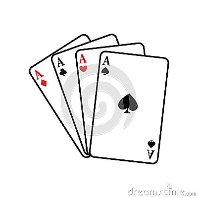 Playing cards vector icon set. poker illustration sign collection. casino symbol. gambling logo. Vector Illustration