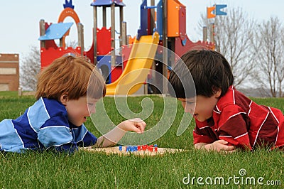 Playing Chinese Checkers Stock Photo