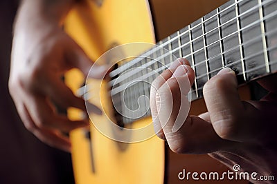 Playing Classical Guitar Stock Photo