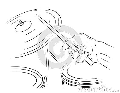 Playing drums Vector Illustration