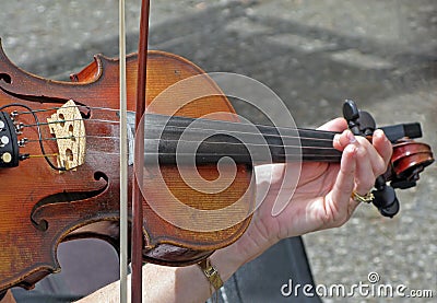 Playing the Fiddle Stock Photo