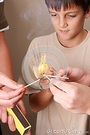 Playing with fire Stock Photo