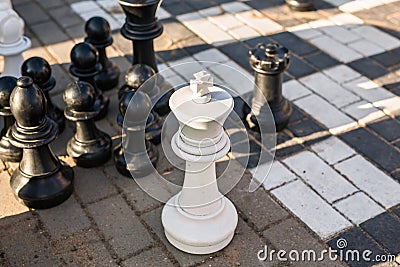 Playing Giant chess Stock Photo