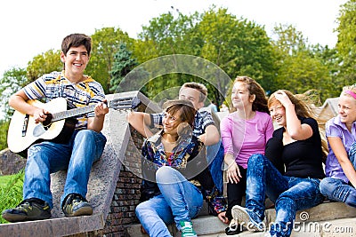 Playing guitar Stock Photo