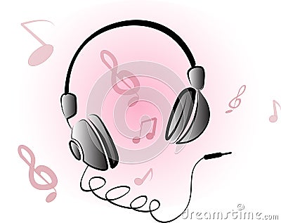 Playing headphone Vector Illustration