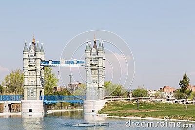 Playing London Bridge in Madrid Stock Photo