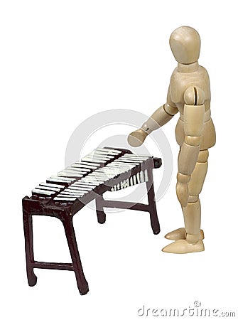 Playing Marimba on a stand Stock Photo