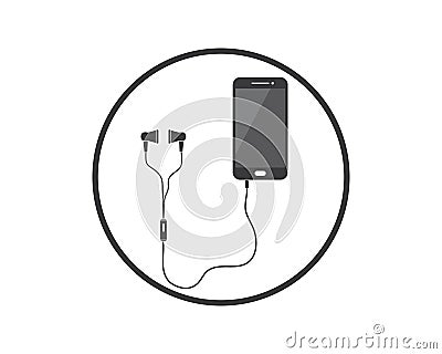 playing music with headset illustration design Vector Illustration