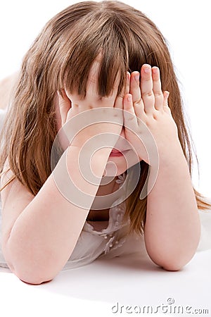 Playing peek-a-boo Stock Photo