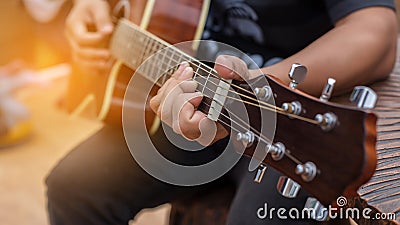 Playing perfect riff Stock Photo