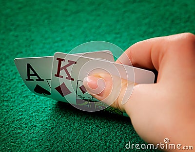 Playing poker Stock Photo