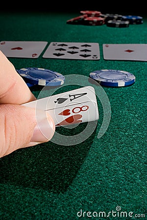 Playing poker Stock Photo