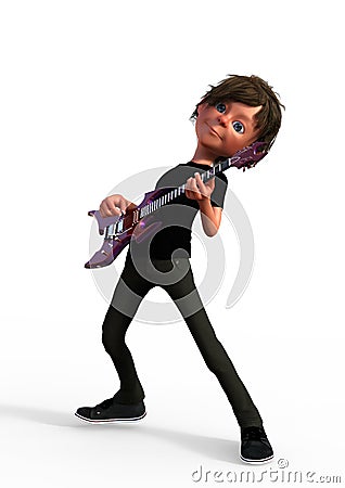 Playing rock music on an electric guitar Stock Photo