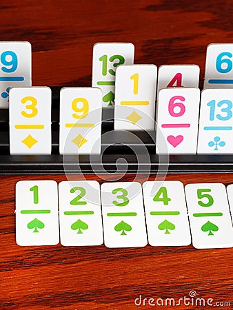 Playing in rummy card game Stock Photo
