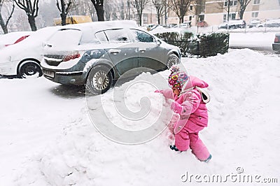 Playing in snow Stock Photo