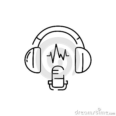 Playing sound color line icon. Asmr. Editable stroke Vector Illustration