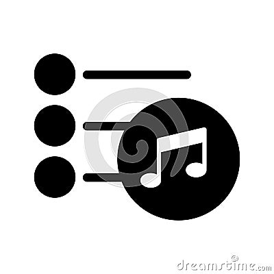 Playlist icon vector. Isolated on white background Vector Illustration