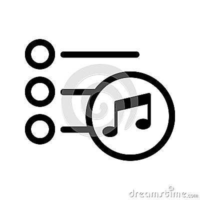 Playlist icon vector. Isolated on white background Vector Illustration