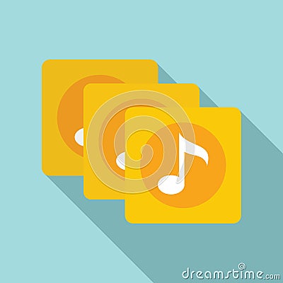 Playlist song album icon flat vector. Music list Vector Illustration