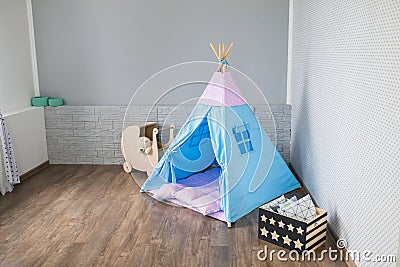 Playroom with Teepee Stock Photo