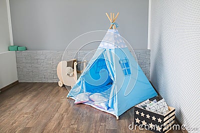 Playroom with Teepee Stock Photo