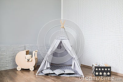 Playroom with Teepee Stock Photo