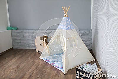 Playroom with Teepee Stock Photo