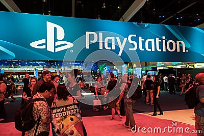 PlayStation booth at E3 2014 Editorial Stock Photo