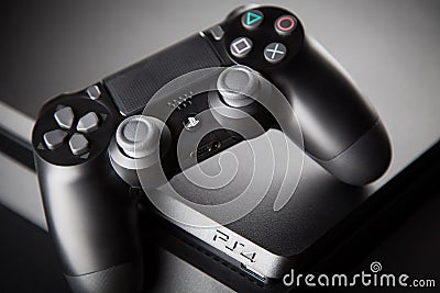 Playstation 4 gaming console Editorial Stock Photo