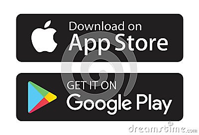 Google play app store icons. Vector Illustration