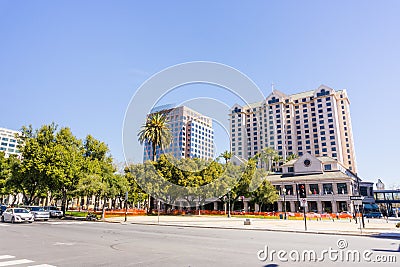 Plaza de Cesar Chavez, San Jose, Silicon Valley, California Stock Photo