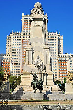 Plaza de Espana in Madrid, Spain Editorial Stock Photo