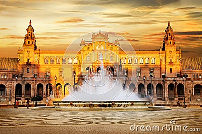 Plaza de Espana, Sevilla, Spain Stock Photo