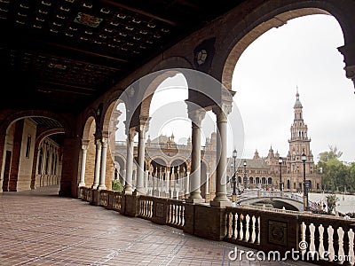 Plaza de Espana Sevilla view from open gallery Editorial Stock Photo