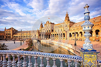 Plaza de Espana (Spain square) in Seville, Andalusia Stock Photo