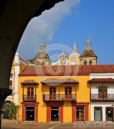 Plaza de la Aduana, Cartagena, Colombia Stock Photo